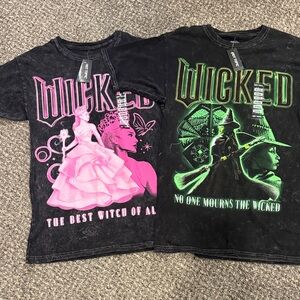 Hot Topic Wicked Kids Tees - Black with Pink and Green